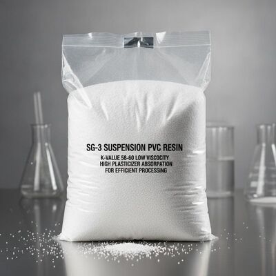 Синтетическая смола ПВХ суспензионной полимеризации SG-3 с K-значением 58-60, низкой вязкостью и высоким поглощением пластификатора для ПВХ профилей и труб